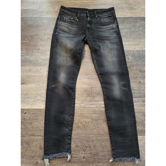 R13 Boy Skinny Jeans in Albany Black Denim Sz 25 R13W0086-230 Mid-Rise (E - Picture 6 of 10
